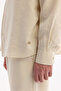 Men's Ecru Bottom-Bottom Collar Breathable Modal Blended Soft Touch Oversize Fit Shirt A61Y2168 - 6