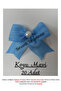 Pearl Detailed Linen Ribbon Naples Ready-Made Bow Dark Blue (20 Pieces)