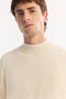 Men's Ecru Half Turtleneck Wool Blended Knitwear Sweater B 005015 - 2