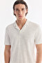 Men's Ecru Apaj Collar Easy-Iron Regular Fit T-Shirt A61Y1083 - 2