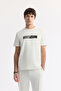 Men's Ecru Crew Neck Printed Bi-Stretch Interlock Regular Fit T-Shirt A51Y1089