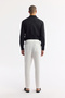 Men's White Elastic Waist 100% Linen Relaxed Fit Trousers B003032 - 5