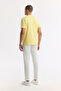 Men's Yellow Crew Neck Printed Bi-Stretch Interlock Regular Fit T-Shirt A51Y1021 - 4