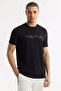 Men's Black Crew Neck Printed Bi-Stretch Interlock Regular Fit T-Shirt A51Y1131 - 5
