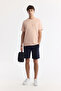 Men's Pink Crew Neck Printed Bi-Stretch Interlock Regular Fit T-Shirt A51Y1132 - 7