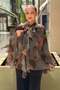Firfr Detailed Lined Patterned Chiffon Tunic