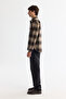 Men's Brown Classic Collar Plaid Wool Blend Comfort Fit Shirt Jacket A42Y2116 - 3