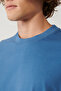 Men's Indigo 100% Cotton Crew Neck Printed Oversize Fit T-Shirt A41Y1038 - 2