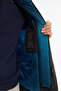 Men's Black Mono Collar Buttoned Inside Vest-Look Comfort Fit Coat A42Y6186 - 3