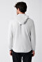 Men's Gray Interlock Fabric Hooded Zippered Sweatshirt A31Y1202 - 4