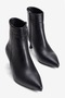 Mbhrnd801-S Women's Thin Heeled Pointed Toe Black Short Boots & Bootie