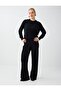 Black Straight Cut Knitted Trousers - 2