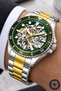 Automatic Mechanism Steel Cord, Steel Case Men's Wristwatch Bracelet Gift Silver-Gold S - 4