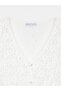 60433 Ecru Buttoned Peplum Lace Cardigan - 7