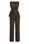 Design Detailed Crepe Fabric Blouse and Pants Set