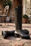 Venta Black Leather Back Stretch Casual Women's Boots - 2