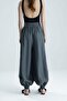 Bonita High Waist Buckle Pocketed Shalwar Anthracite Trousers - 4