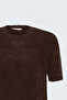 Bearded Short Sleeve Knitwear - Brown - 4