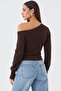 Brown Modern Boat Neck Knitwear Sweater Mg2804 - 3
