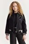 Girl's Embroidered College Coat - 6