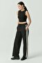 Women's Pants with Side Stripes and Waist Tie Detail - 6