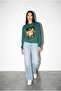 Women's Green Printed Rose Gold Sweatshirt - 2