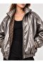Brand Equivalent Shiny Quilted Bomber Coat - 7