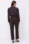 Women's High Waist Fabric Trousers with Front Pile Detail - 6