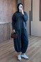 Women's Cupra Corduroy Crew Neck Basic Shalwar Hijab Set 3856 Black - Premium Series - 4