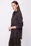 Women's Striped Oversize Shirt with Lace-Up Detail on the Sides - 4