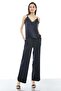 Satin Blouse with Lace Detail and Rope Straps - 5
