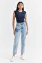Women's High-Waisted Embroidered Detail Denim Pants