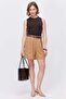 Women's Linen Blend Pleated Shorts - 2