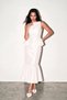 Cream Skirt Hem Voluminous Sleeveless Blouse - 2