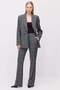 Women's Plaid High Waist Spanish Flare Fabric Pants - 2