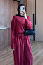 Women's Cupra Corduroy Crew Neck Basic Shalwar Hijab Set 3856 Red - Premium Series - 2