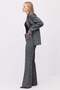 Women's Plaid High Waist Spanish Flare Fabric Pants - 4