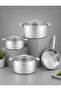 7Pcs Cookware set Topaz series T-400, 3Ply Stainless steel, Induction.