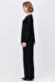 Women's Wide Leg Satin Textured Trousers - 3