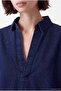 Women's V-Neck Denim Cropped Shirt - 4