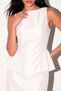 Cream Skirt Hem Voluminous Sleeveless Blouse - 3