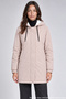 Women's Elastic Waist Pockets Fur Lined Water and Windproof Cold Resistant Fur Lined Long Beige Coat - 4