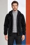 Men's Black Hooded Nova Fabric Lightweight and Durable Stylish Seasonal Water and Windproof Raincoat - 3
