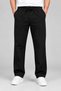 Men's Black Premium Comfortable Fit Elastic Waist Lace-Up Fabric Trousers Daily Casual Stylish Trousers