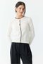 Women's Pique Knitted Band-Style Crocheted Cardigan with Circular Neckline Em1197