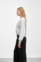 Gray Crew Neck Embroidered Three Thread Short O Oversized Sweat - 3