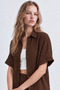 Women's Regular Cut Extra Comfortable Patterned Wrinkled Fabric Shirt and Pants Set (XL - 6XL) - 2