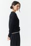 Women's Pique Knitted Band-Style Crocheted Cardigan with Circular Neckline Em1197 - 5