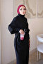 Black Asymmetrical Cut Belted Soft Knit Sweater - 4