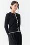 Women's Pique Knitted Band-Style Crocheted Cardigan with Circular Neckline Em1197 - 4